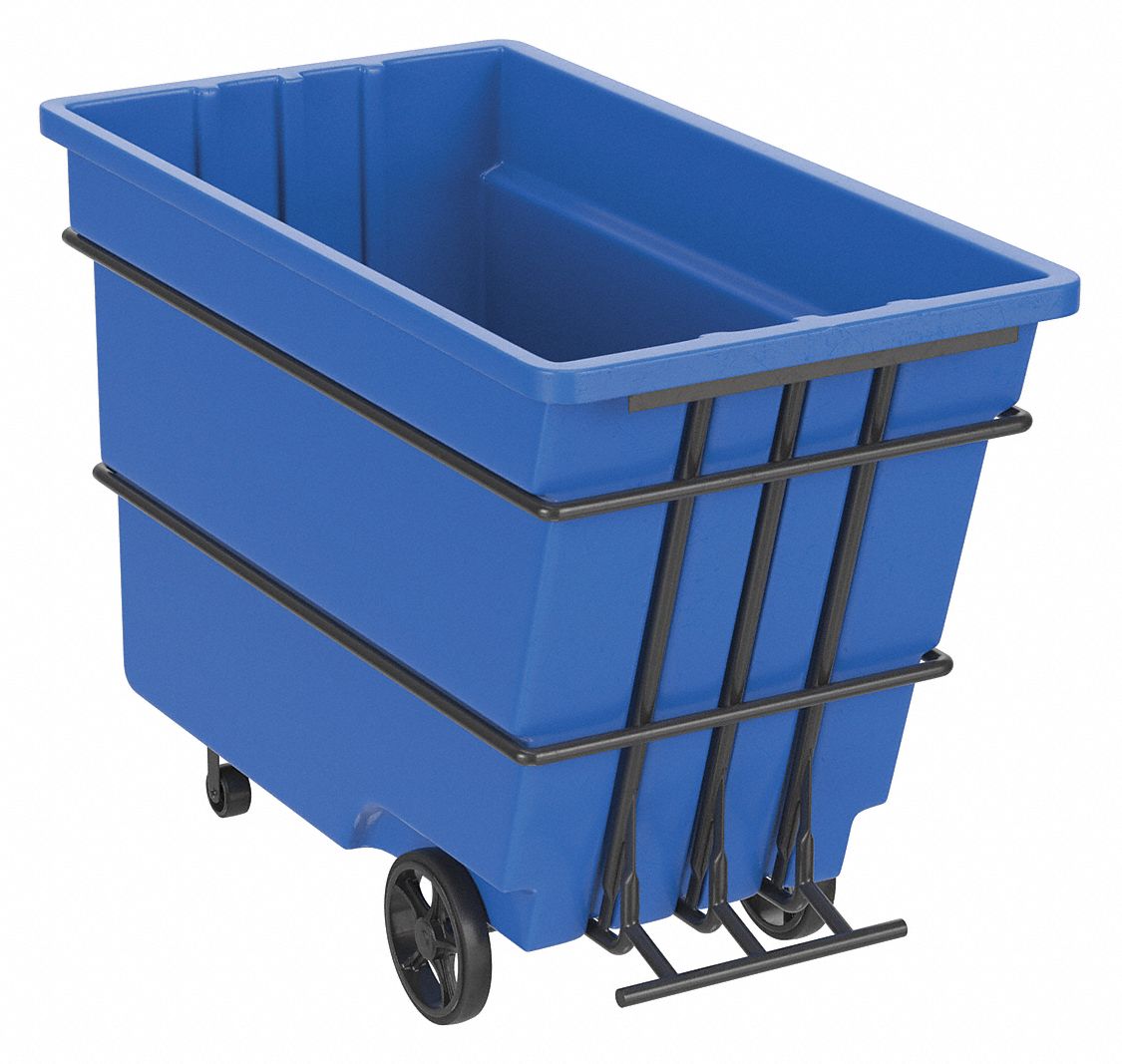 Plastic Tilt Truck: 50 cu ft Cubic Foot Capacity, 2, 200 lb Load Capacity, Blue