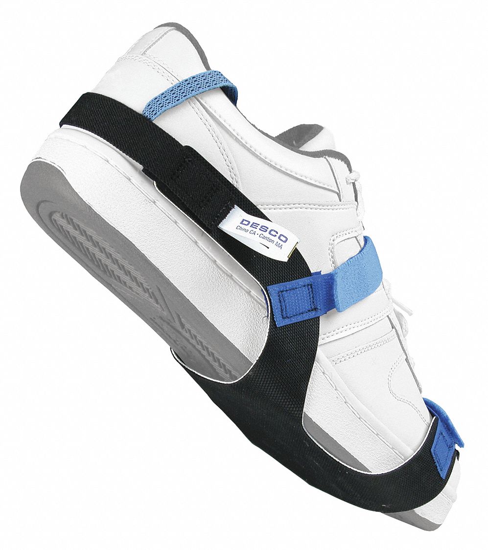 Grounding Strap: Foot Grounder, Blue, Hook and Loop Fastening, Foot, Tear Resistant Rubber