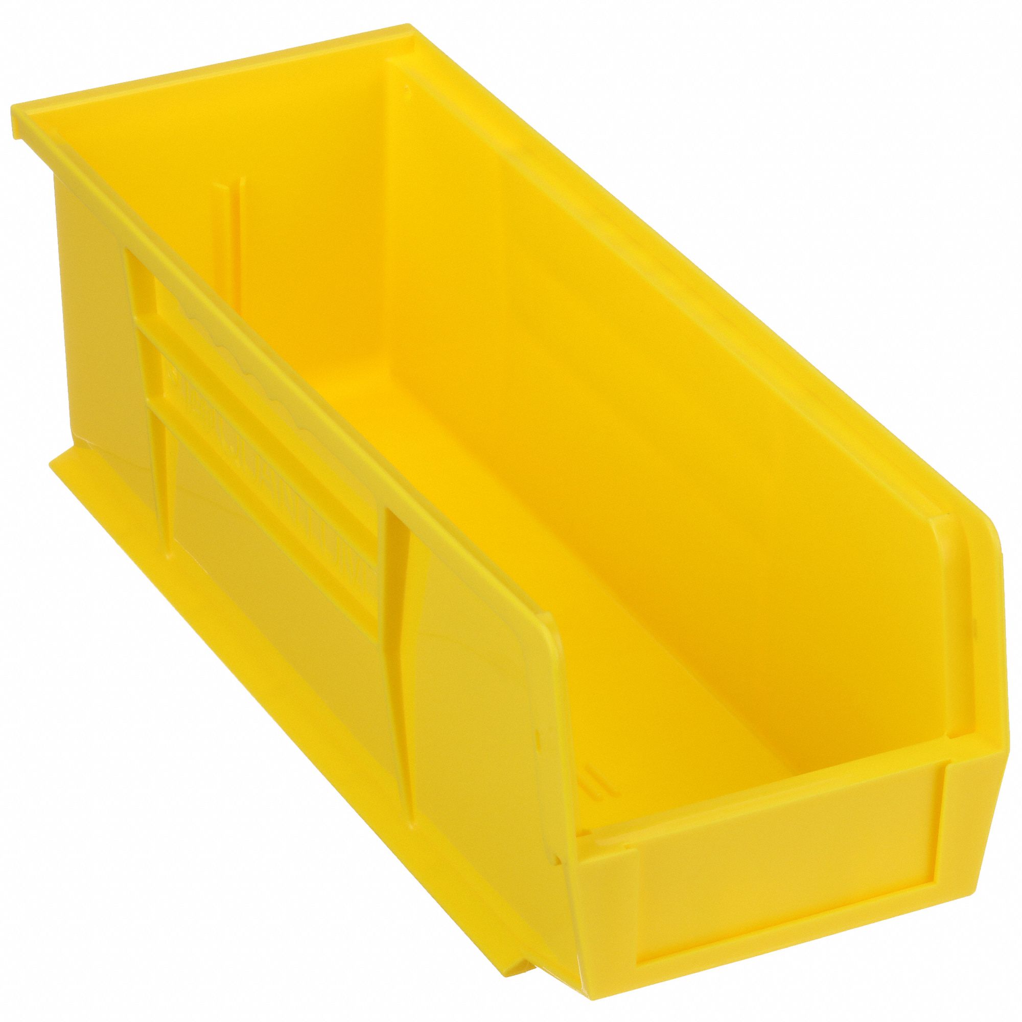 HANG AND STACK BIN, 5½ IN X 14¾ IN X 5 IN, YELLOW, LABEL HOLDERS