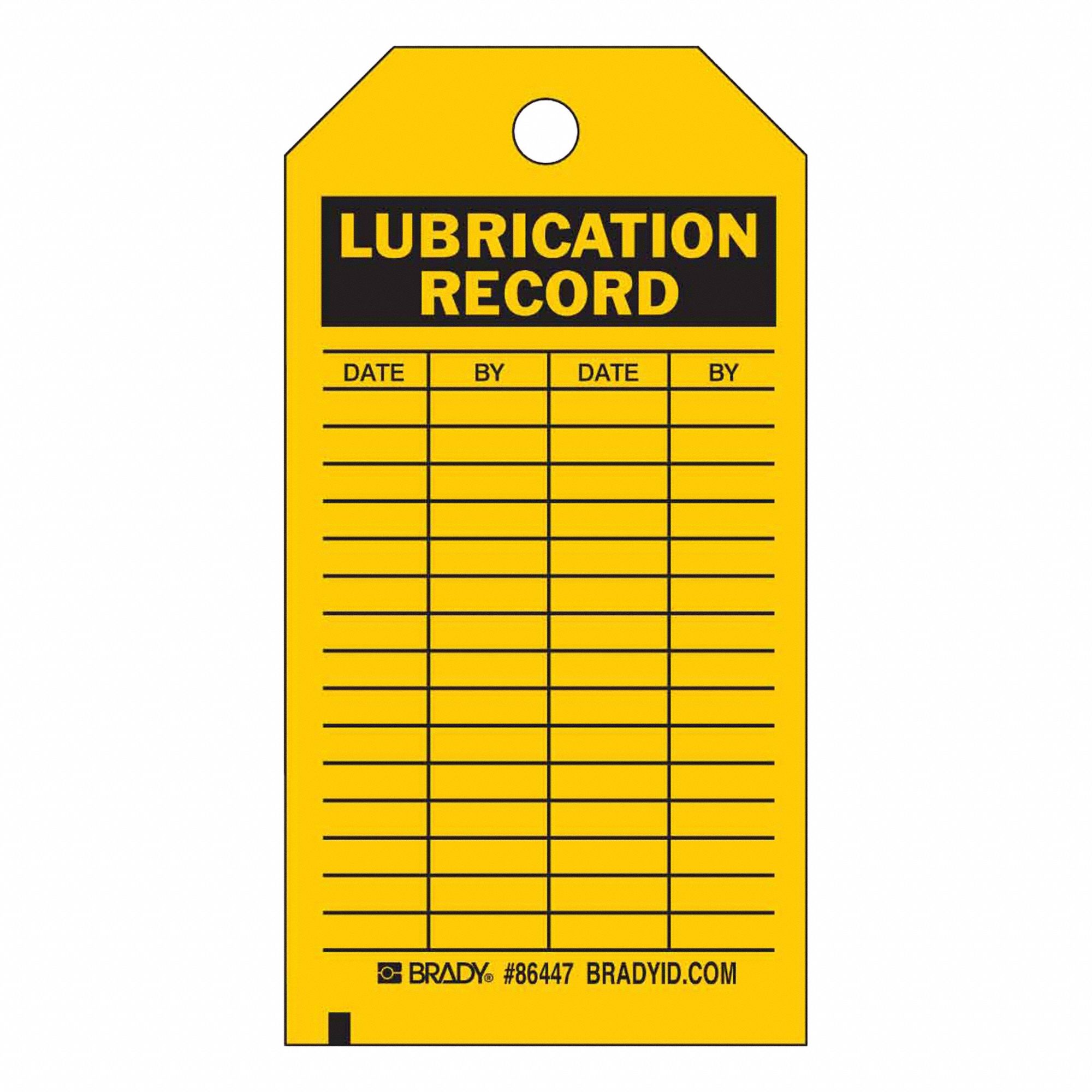 Tag: 3 in Wd, 5 3/4 in Ht, Heavy Duty Polyester, Black/Yellow, English, Write on Surface