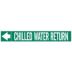 Chilled Water Return Adhesive Pipe Markers on a Roll