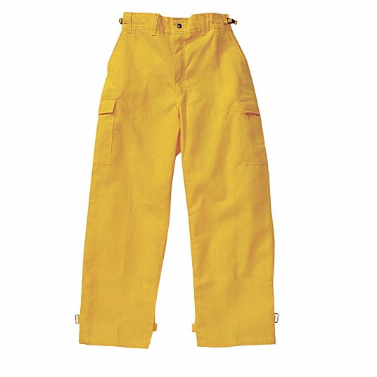 Wildland Fire Over Pants: 2XL, 43 to 47 in Fits Waist Size, 28 in Inseam, Yellow