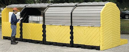 COVERED FOUR IBC CONTAINMENT UNIT, FOR 4 IBC, 250 X 93 X 79 IN