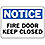 Fire Door Sign,10 x 14In,BL and BK/WHT