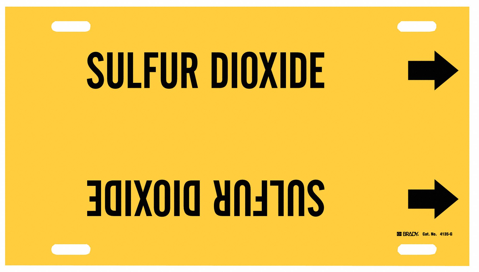 Pipe Marker: Sulfur Dioxide, Yellow, Black, Fits 8 to 9 7/8 in Pipe O.D., 1 Pipe Markers