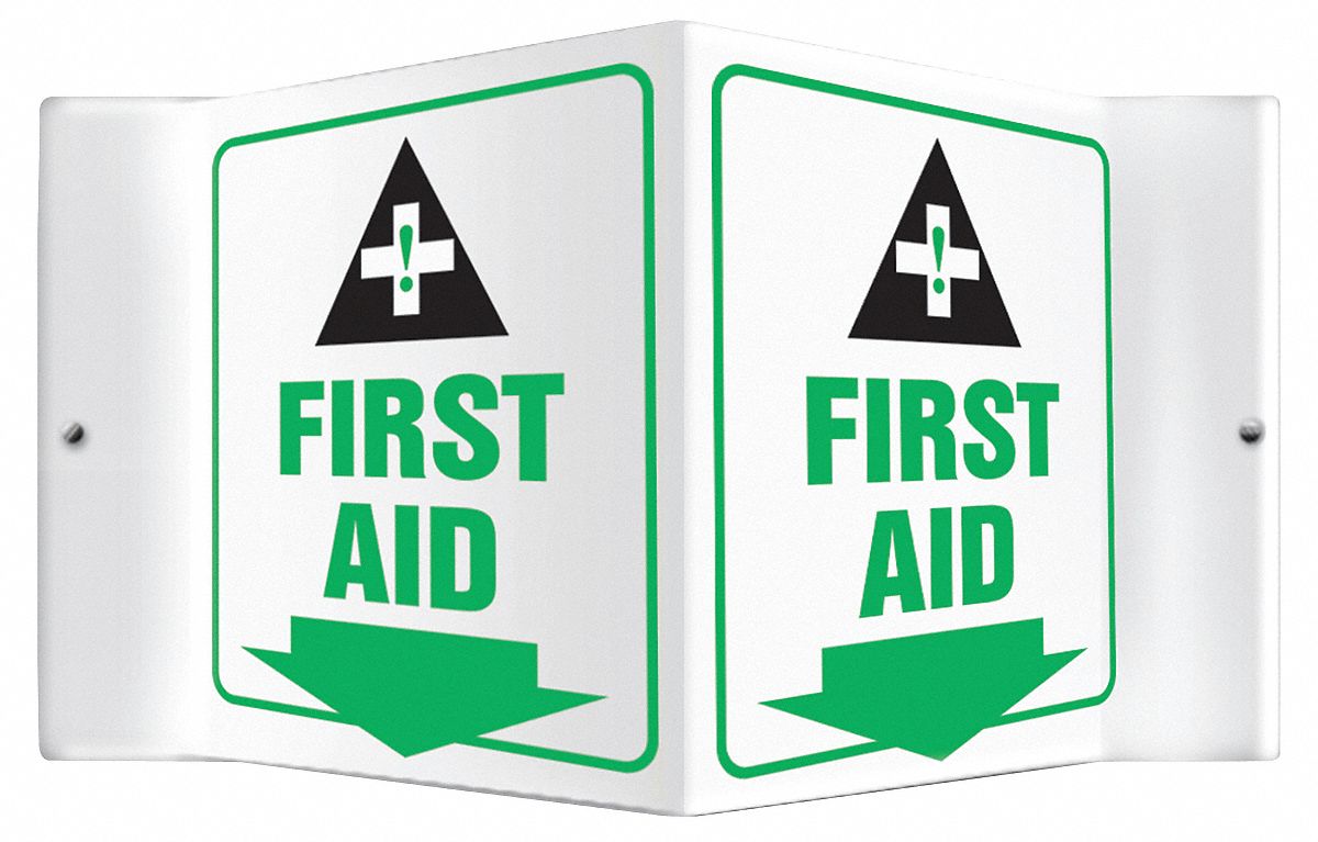 V-SHAPE PROJECTION SIGN, PLASTIC, 8½ IN WIDTH, 6 IN HEIGHT, WHITE, WITH MOUNTING HOLES, V-SHAPED