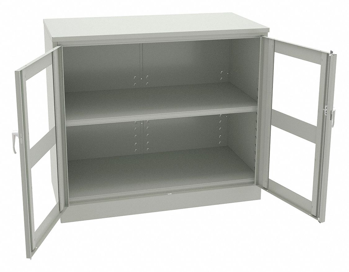 CABINET,C-THRU, 48X18X42,LIGHT GREY