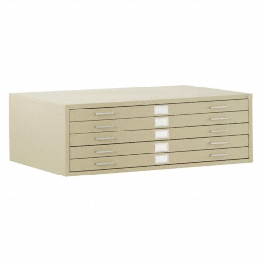 EDSAL, 5 Drawer, Putty, Flat File 8PNP224488207 Grainger