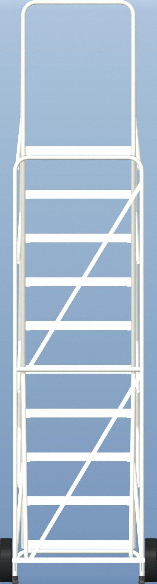 BALLYMORE 10Step Wheelbarrow Ladder, Ribbed Step Tread, 133 in Overall