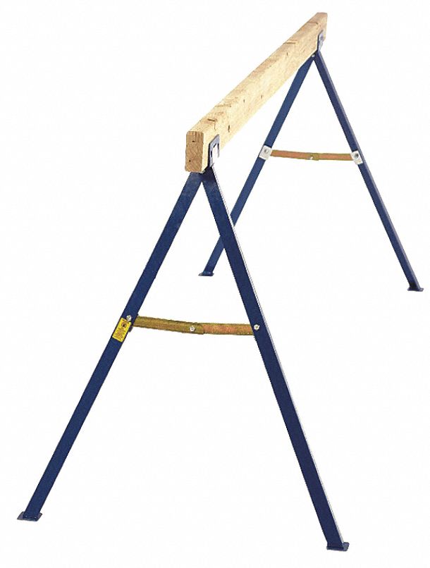 GRAINGER APPROVED Adjustable Folding Sawhorse Dependent on Lumber Used, 6 in Sawhorse Wd