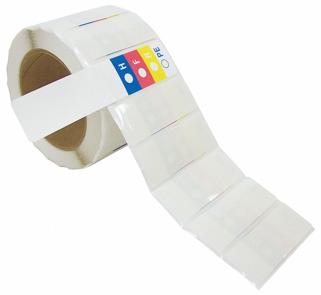 HMIG Label: 2 7/8 in Ht, 1 1/8 in Wd, 0.04 in Thick, Paper, Adhesive, 500 PK
