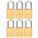 LOCKOUT PADLOCK, KEYED ALIKE, ALUMINUM, STANDARD BODY, BORON ALLOY, YELLOW, 6 PK