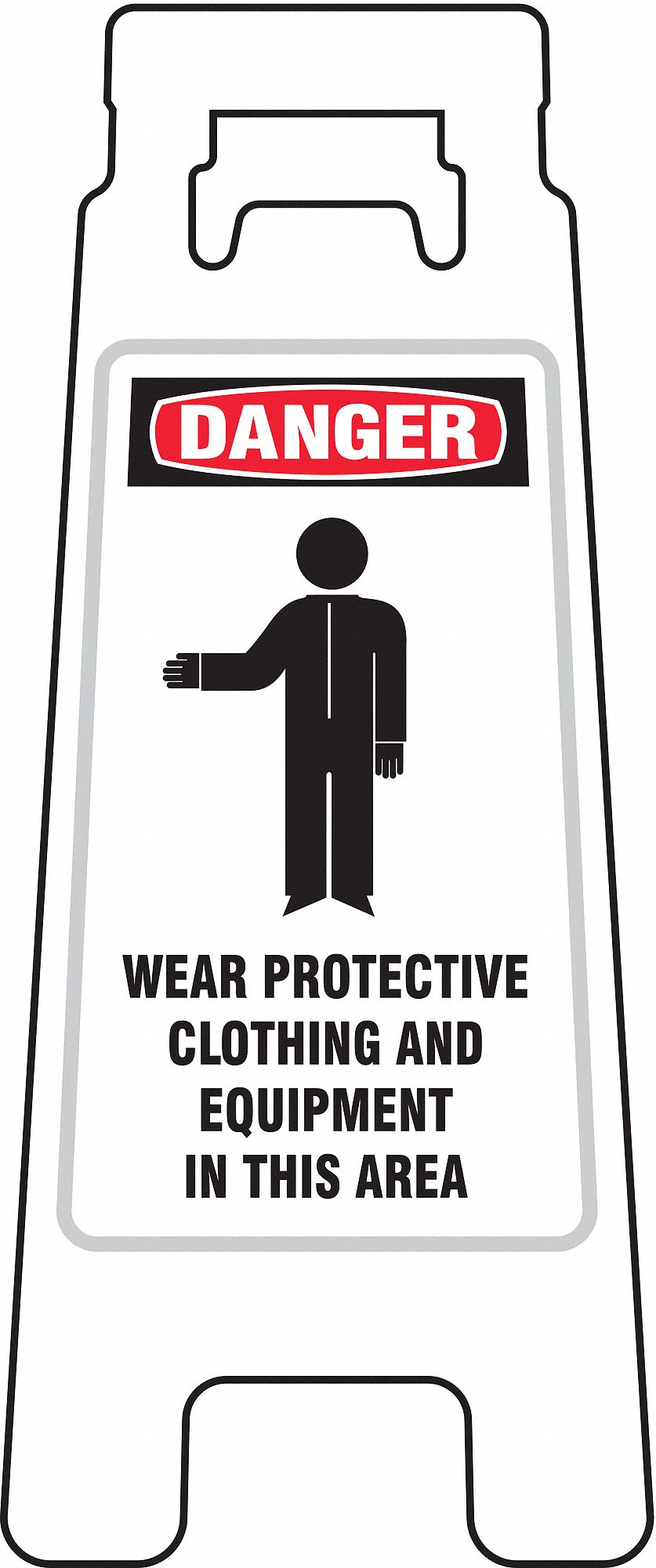 SAFETY SIGN Two Sided Floor Stand Sign,Danger Wear   Danger Signs   8RG45|28953