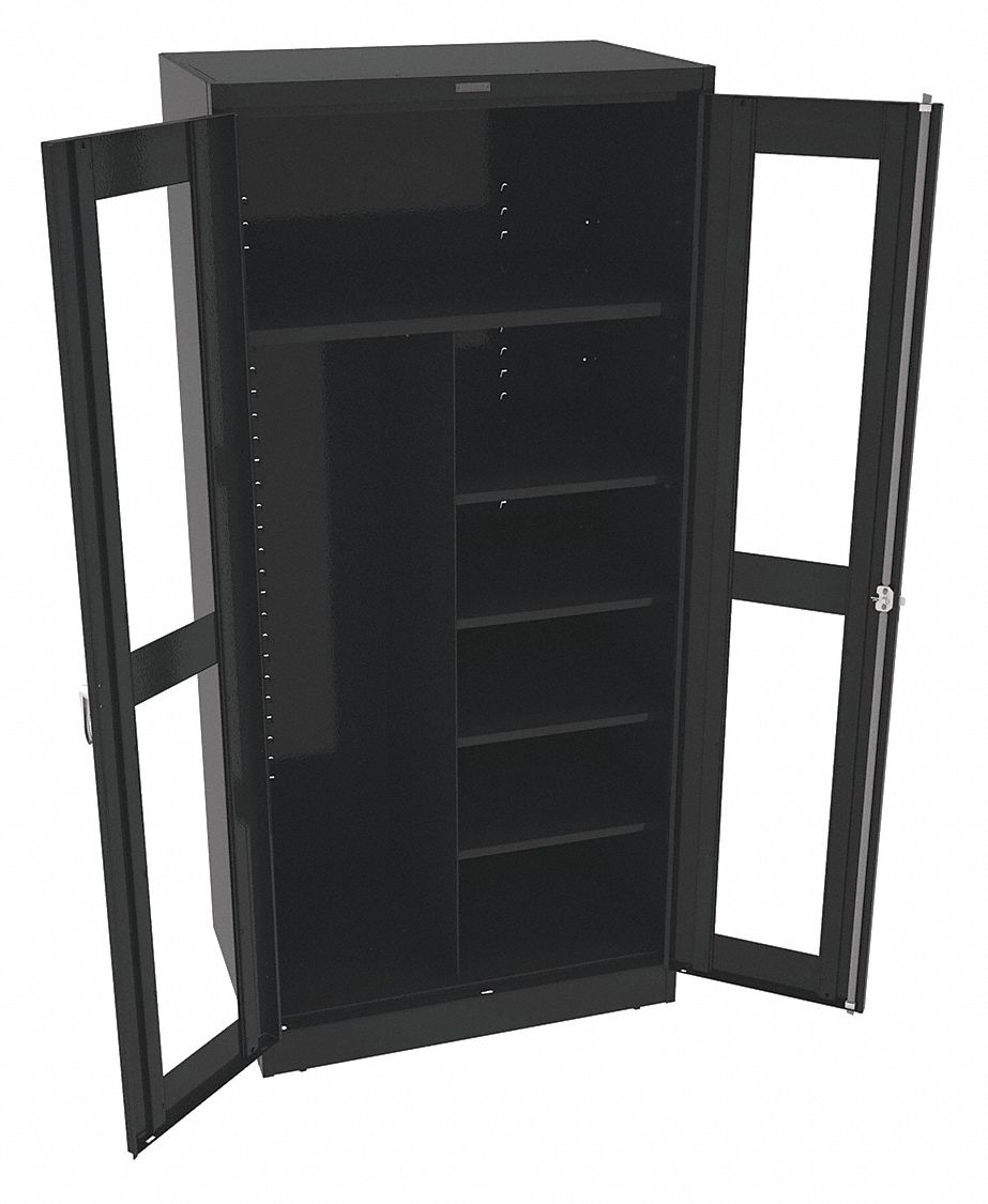 STORAGE CABINET, 36 IN X 24 IN X 78 IN, 5 SHELVES, SWING HANDLE/KEYED, 22 GA PANEL, ADJUSTABLE