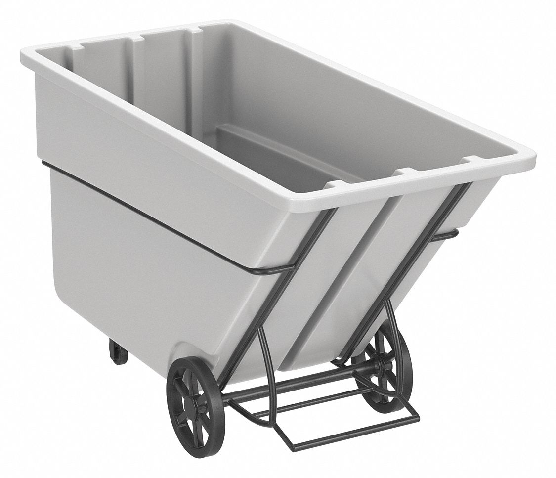 Plastic Tilt Truck: 29 cu ft Cubic Foot Capacity, 2, 100 lb Load Capacity, White