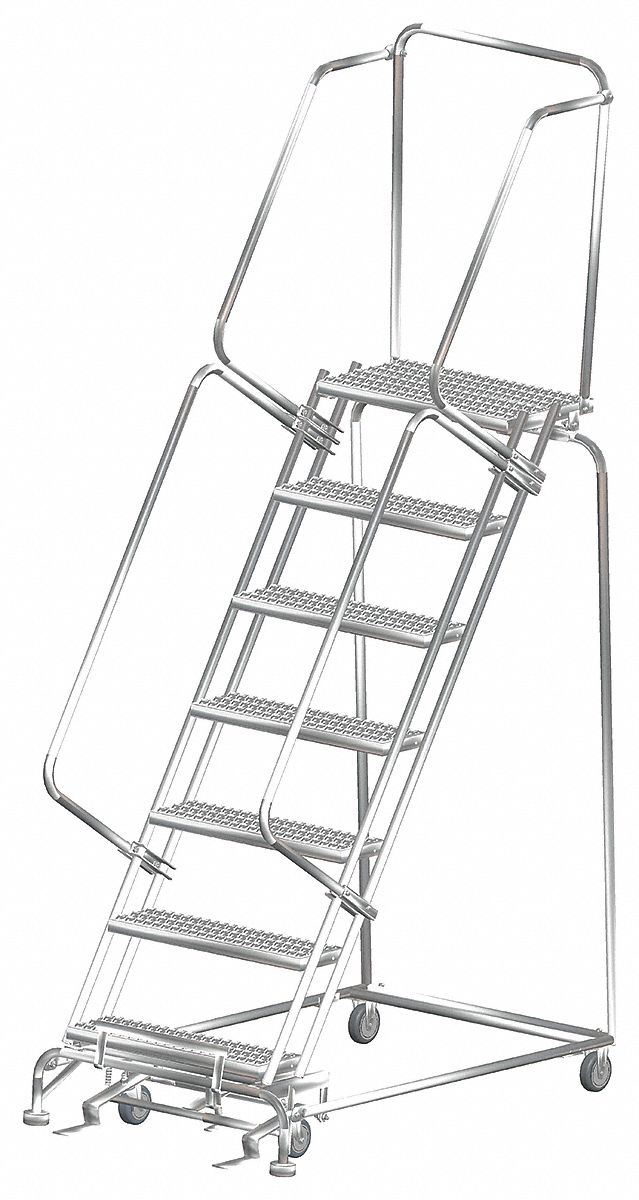 Lockstep Rolling Ladder, Steel, 70 in.H