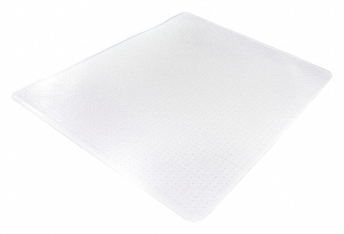 Chair Mat: Traditional Lip, For Carpet with Padding Up to 3/4 in Thick, 48 in x 36 in, Clear