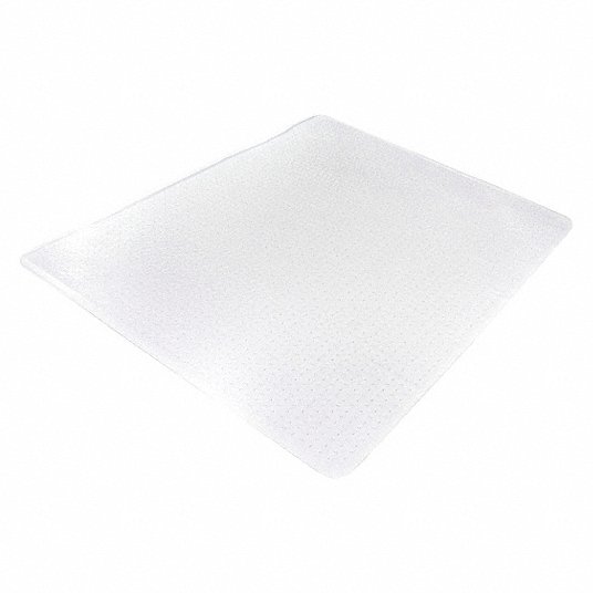 Chair Mat: Rectangular, For Carpet with Padding Up to 3/4 in Thick, 60 in x 46 in, Clear