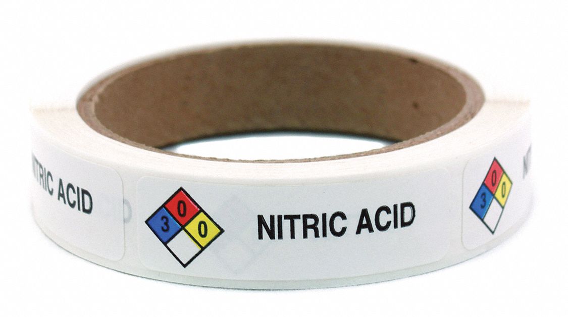 ROLL PRODUCTS Hazardous Chemical Label Paper, 250 PK 8RHY0141544 Grainger