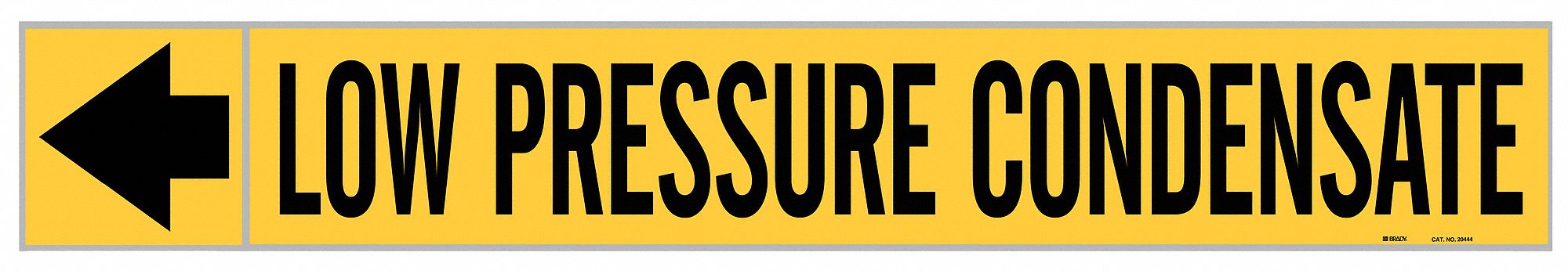 Pipe Marker: Low Pressure Condensate, Yellow, Black, Fits 1 1/2 to 2 in Pipe O.D., 25 Pipe Markers