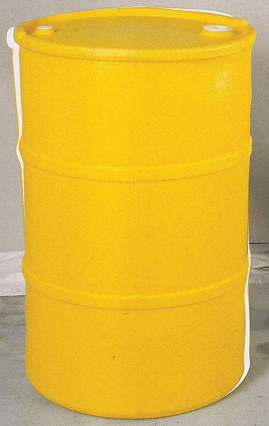 GRAINGER APPROVED 15 gal Yellow Polyethylene Closed Head Transport Drum