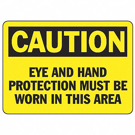Caution Sign, Aluminum, Rectangle, English, Not Retroreflective ...