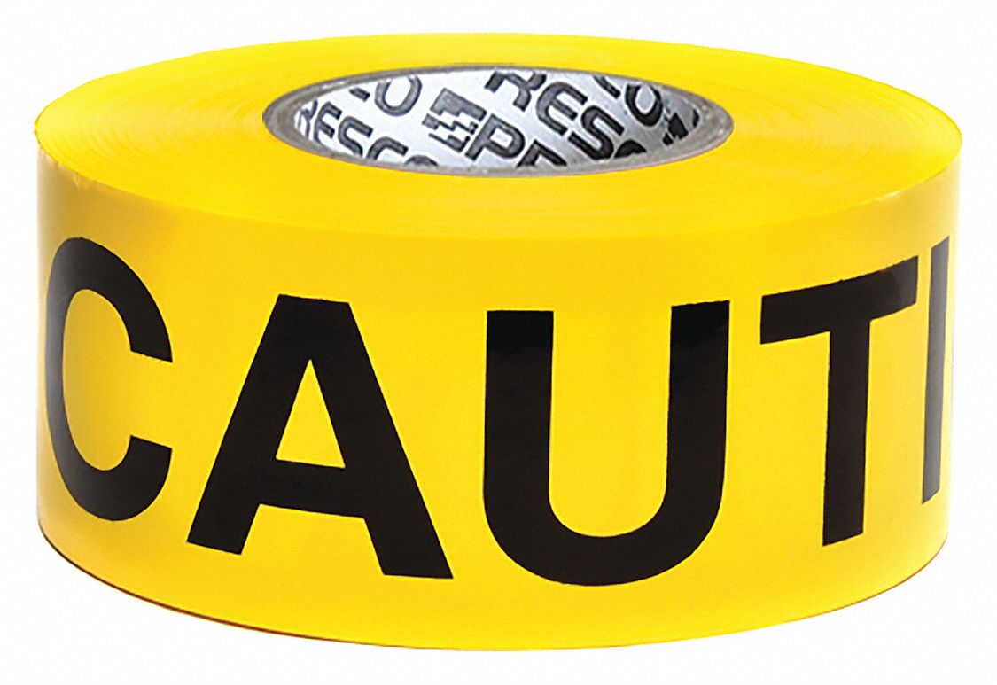 BARRICADE TAPE,POLYETHYLENE,3 IN ROLL W