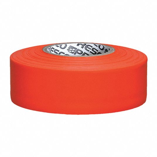 PRESCO PRODUCTS CO Arctic Flagging Tape, Fluorescent Orange, 1 3/16 in ...
