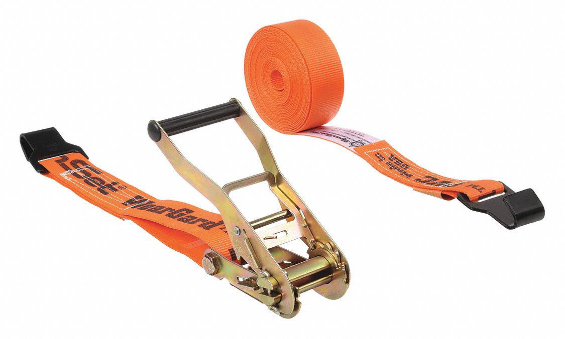Ratchet Strap, Flat-Hook, Orange