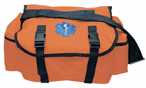 Trauma Bag: 17 in L x 7 in W x 10 in H, Nylon, Orange, 11-20 in/21-30 in, 0-10 in/30+ in