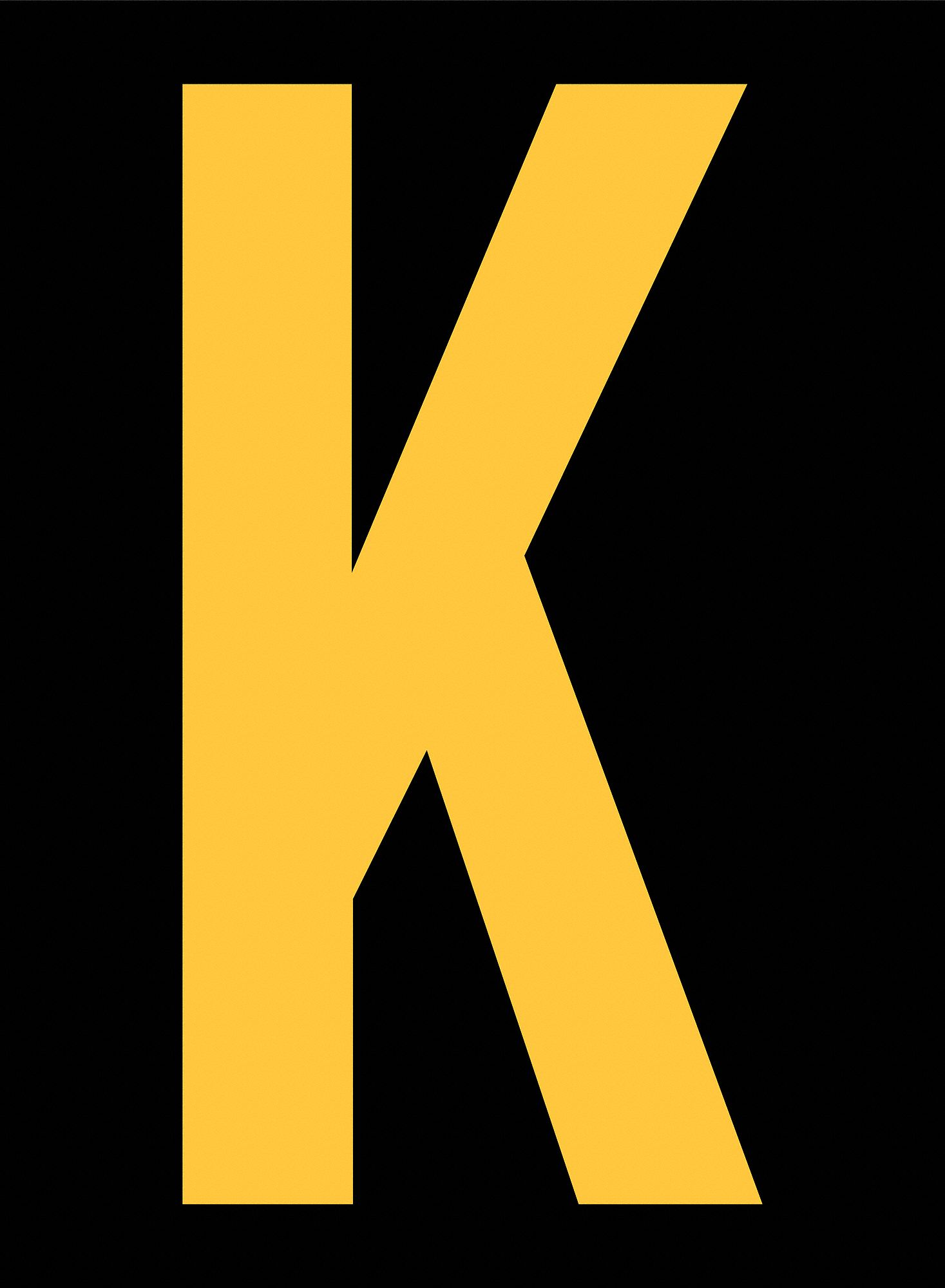 Letter Label: 2 1/2 in Character Ht, Indoor/Outdoor, Engineer-Grade Retroreflective, Yellow, 25 PK