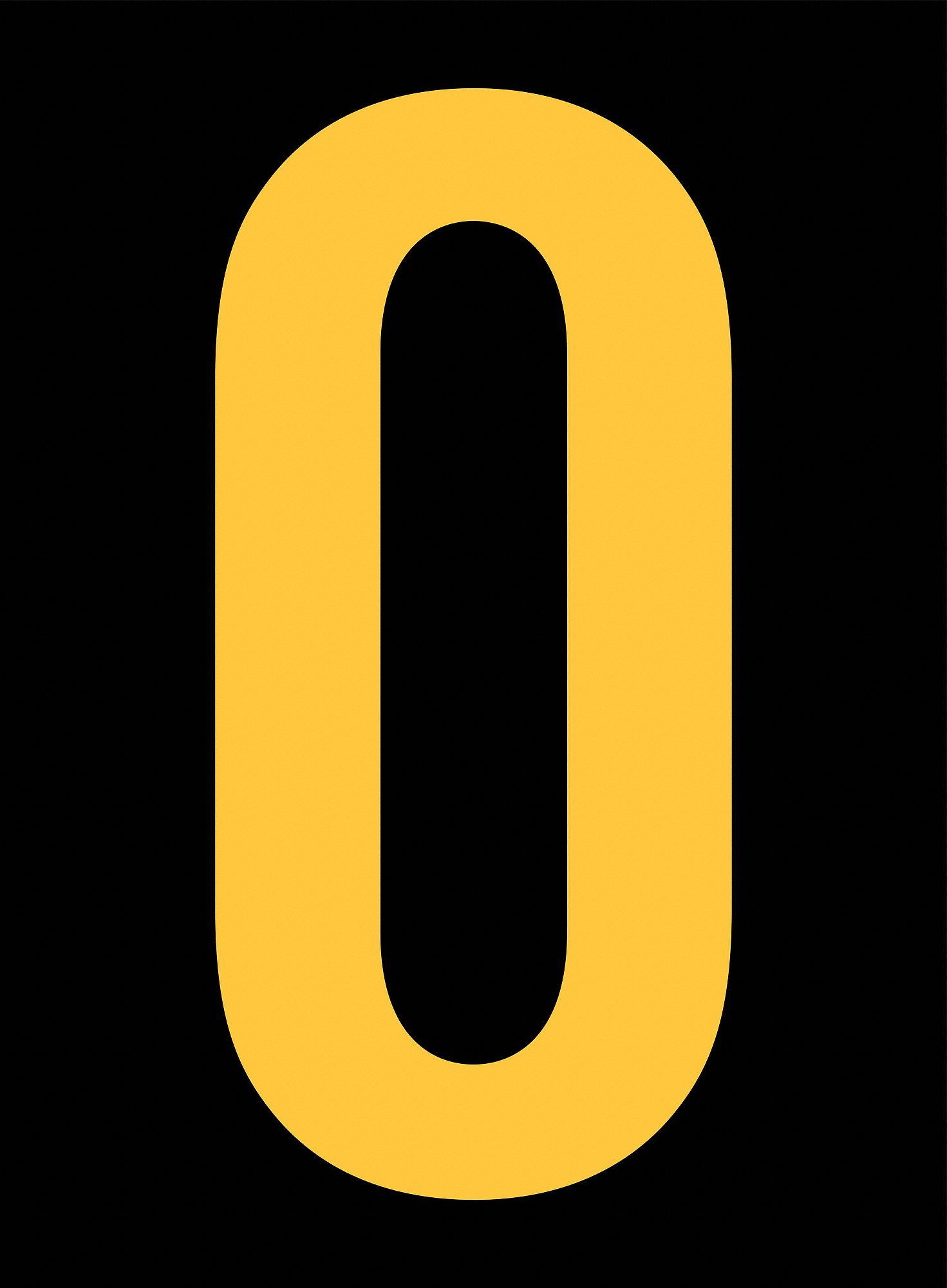 Letter Label: 2 1/2 in Character Ht, Indoor/Outdoor, Engineer-Grade Retroreflective, Yellow, 25 PK