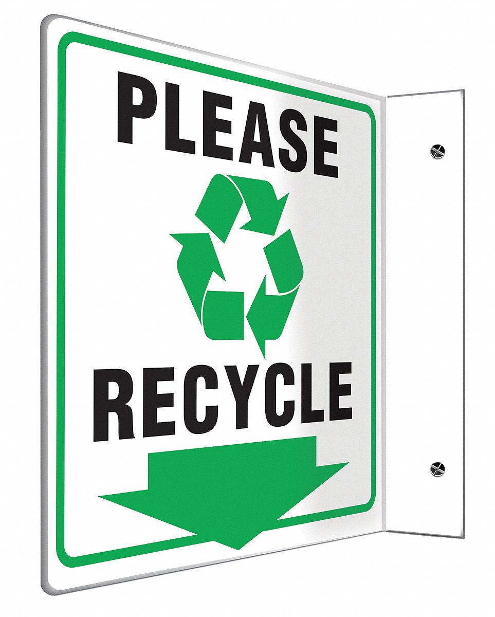 L-SHAPE PROJECTION SIGN, PLASTIC, 12 IN WIDTH, 8 IN HEIGHT, WHITE, WITH MOUNTING HOLES, L-SHAPED