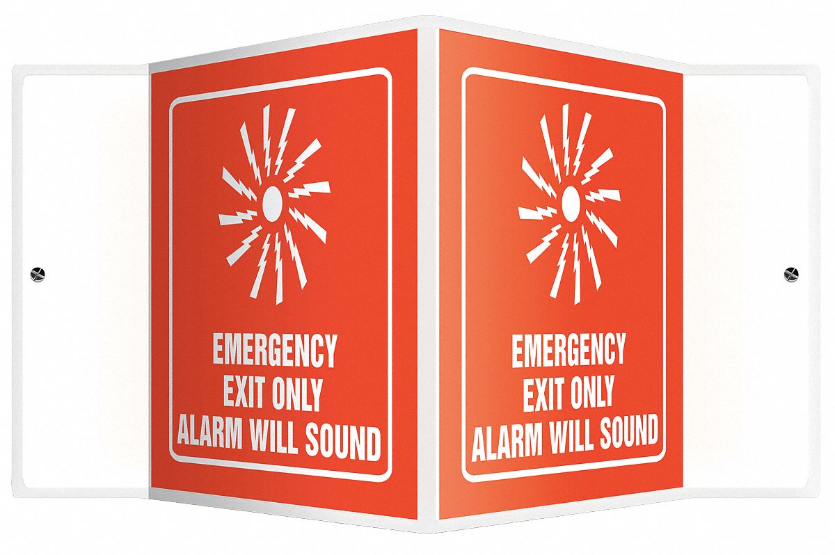 V-SHAPE PROJECTION SIGN, PLASTIC, 8½ IN WIDTH, 6 IN HEIGHT, DOUBLE-SIDED