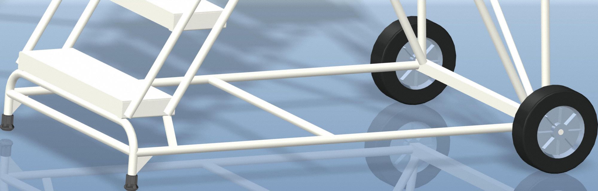 BALLYMORE 7Step Wheelbarrow Ladder, Ribbed Step Tread, 103 in Overall