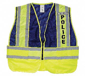 Pro Police Safety Vest: Safety Vest ANSI Class Class 2, Blue/Green, Polyester