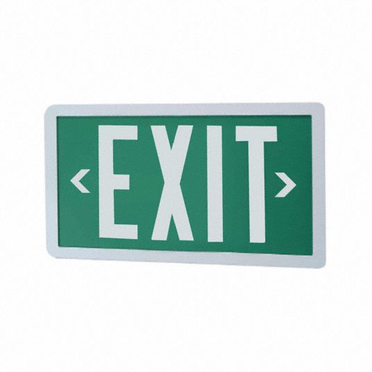 1 Faces, Green, Self-Luminous Exit Sign - 8VTZ2|SLX60-S-G-10-WH-U ...