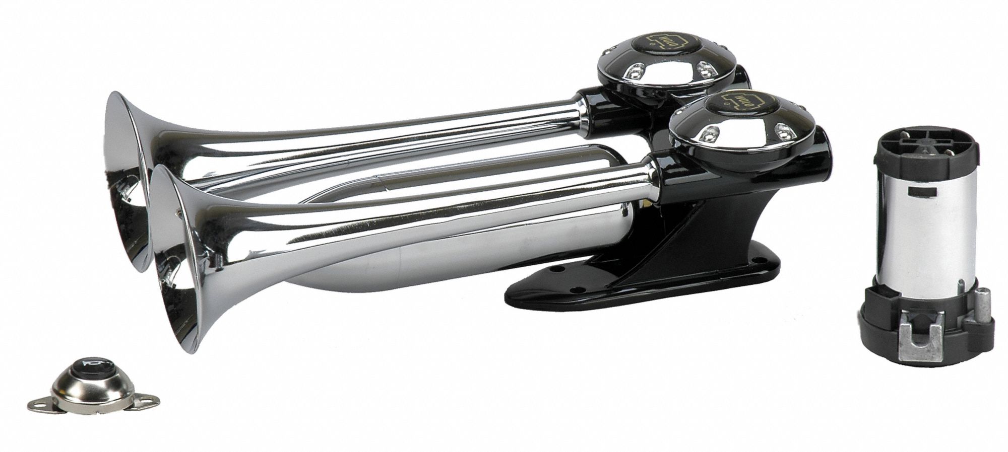 WOLO Truck Horn: Truck Horn, Black/Chrome, For Use With 12V Vehicles