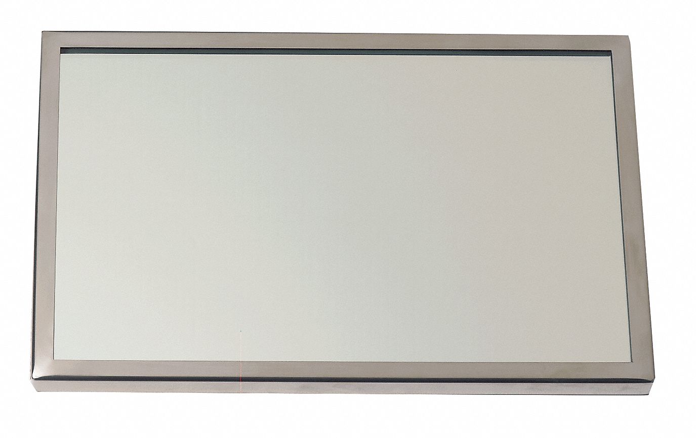 FRAMED MIRROR: RECTANGULAR, 24 IN X 18 IN X 1 IN, WALL, ALUMINUM, SHATTER RESISTANT