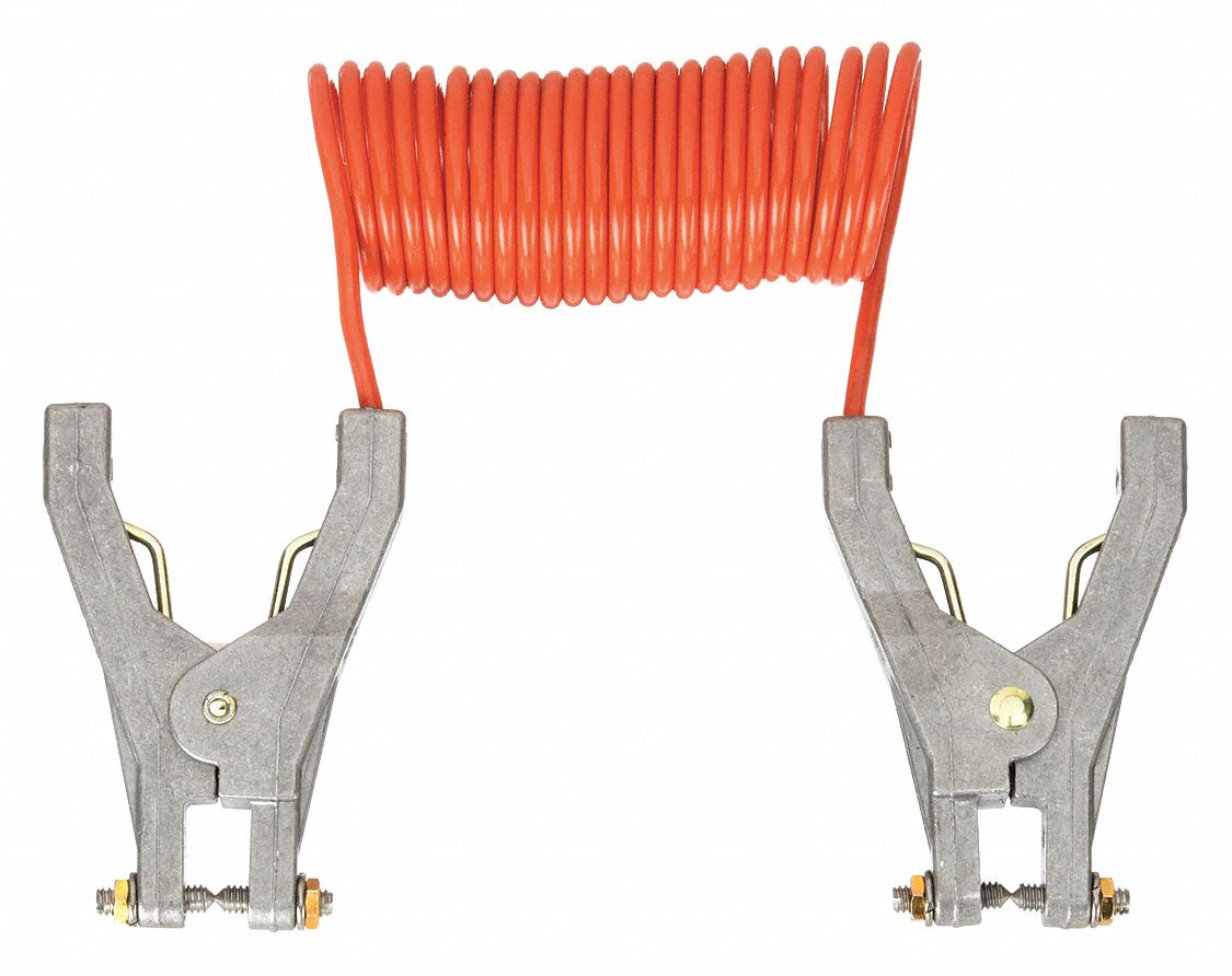 (2) Hand Clamps, 10 ft, Coiled Grounding Wire 8TKU2RAC102 Grainger