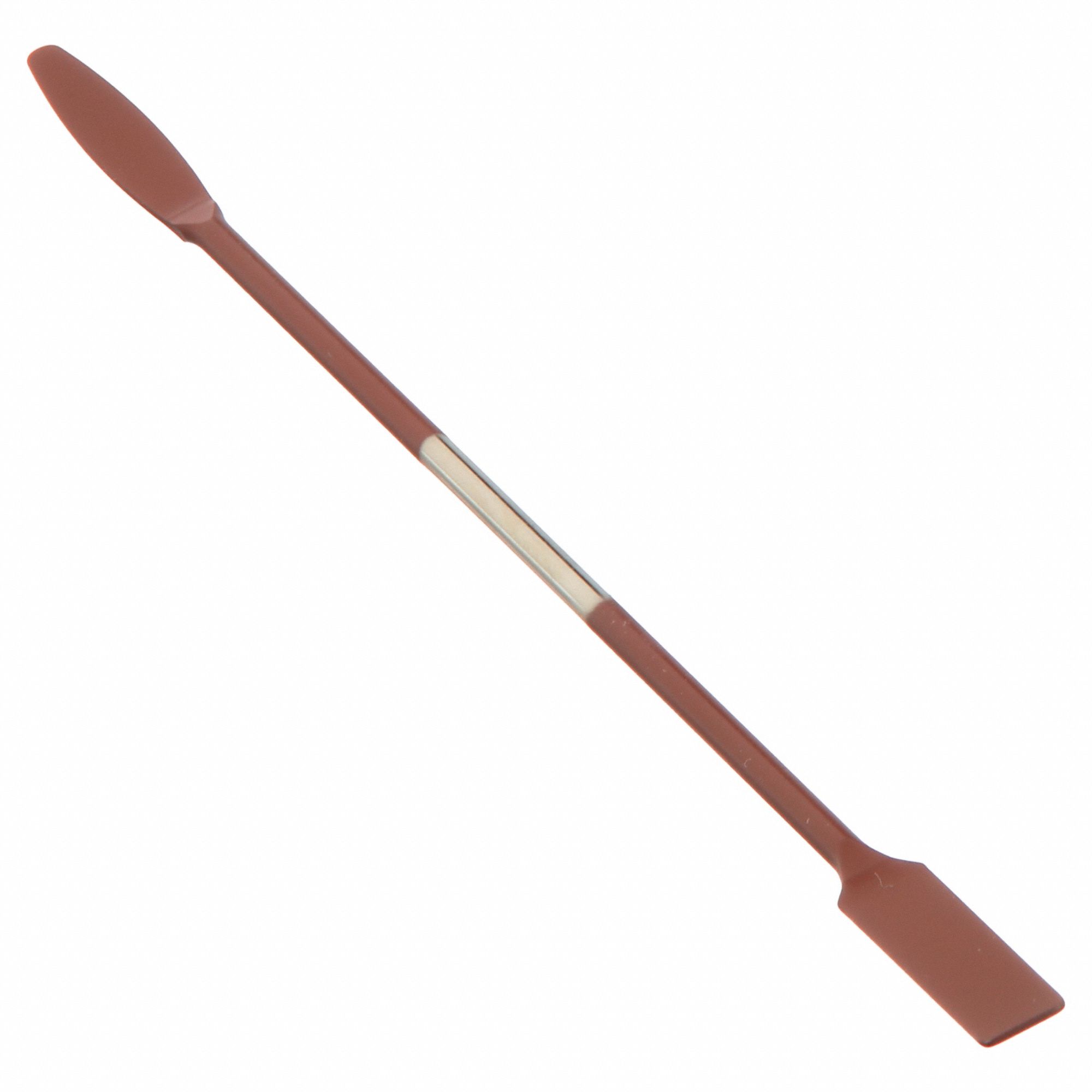 Micro Spatula: Spatula, Non-Sterile, Stainless Steel, 7 1/2 in Overall Lg, FEP, 304, Brown/Silver
