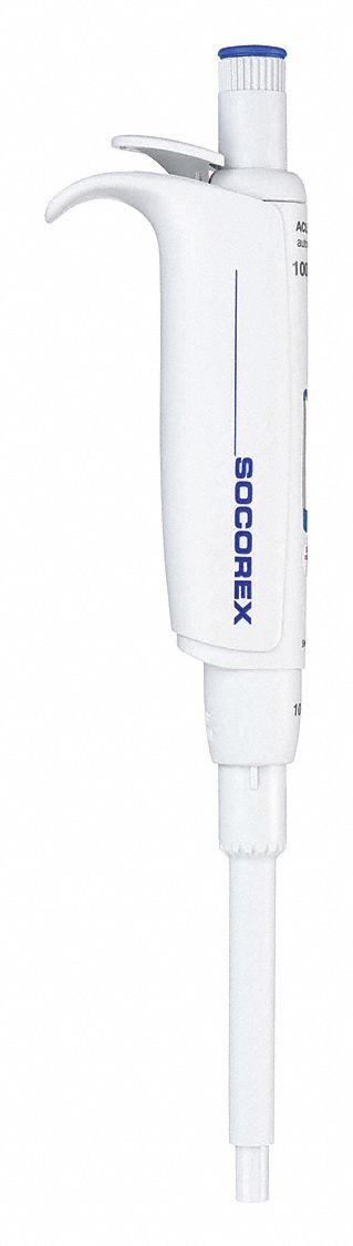 Single-Channel Pipettor: 1, 000 ul Capacity - Max, 1 ul Volume Increments, Manual Adj Volume