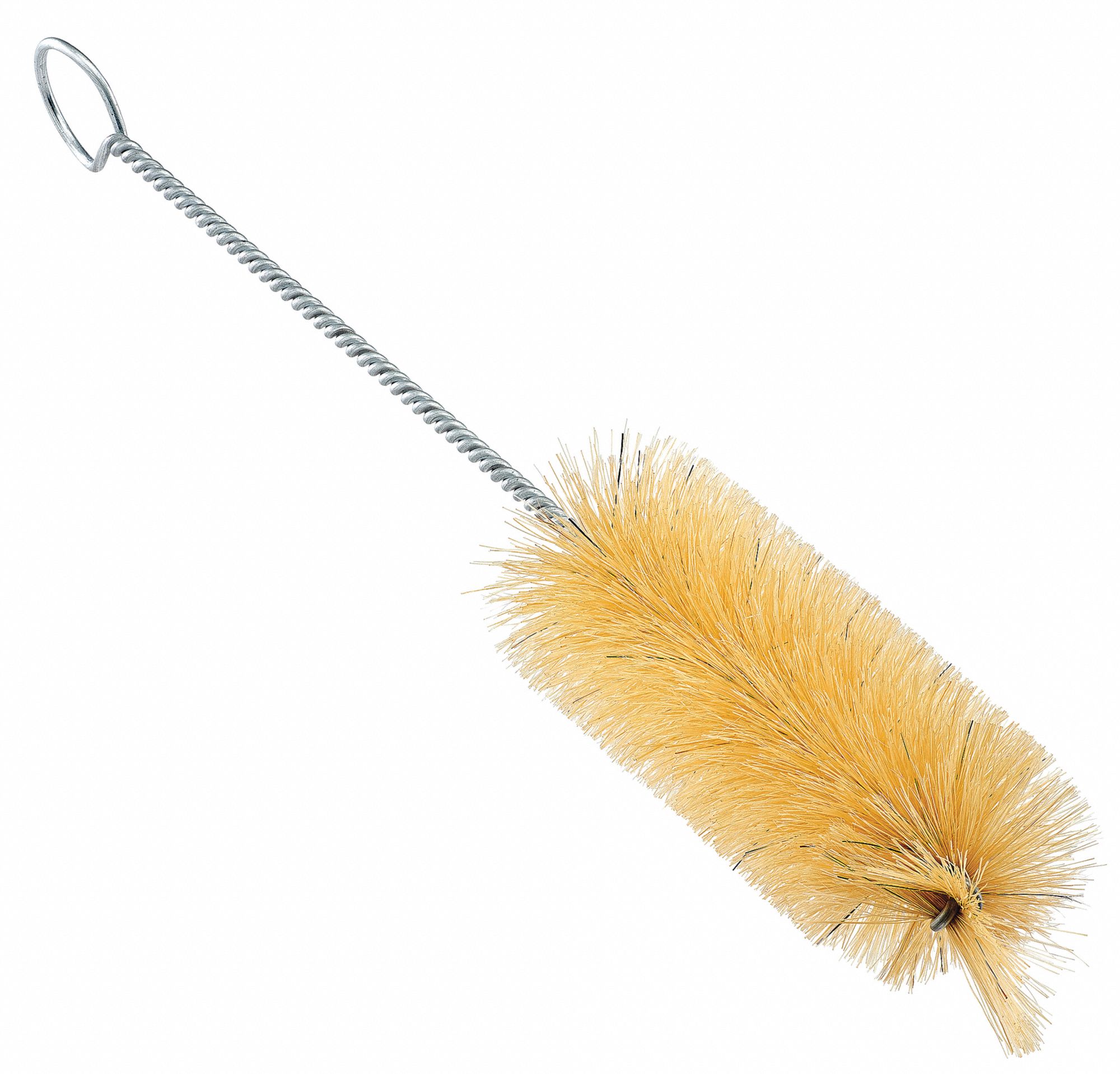 Radial End Brush: 11 in Overall Lg, Natural Hair, White, 4 1/2 in Brush Head Lg, 1 3/4 in Bristle Lg