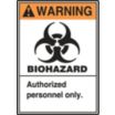 Warning: Biohazard Authorized Personnel Only. Signs
