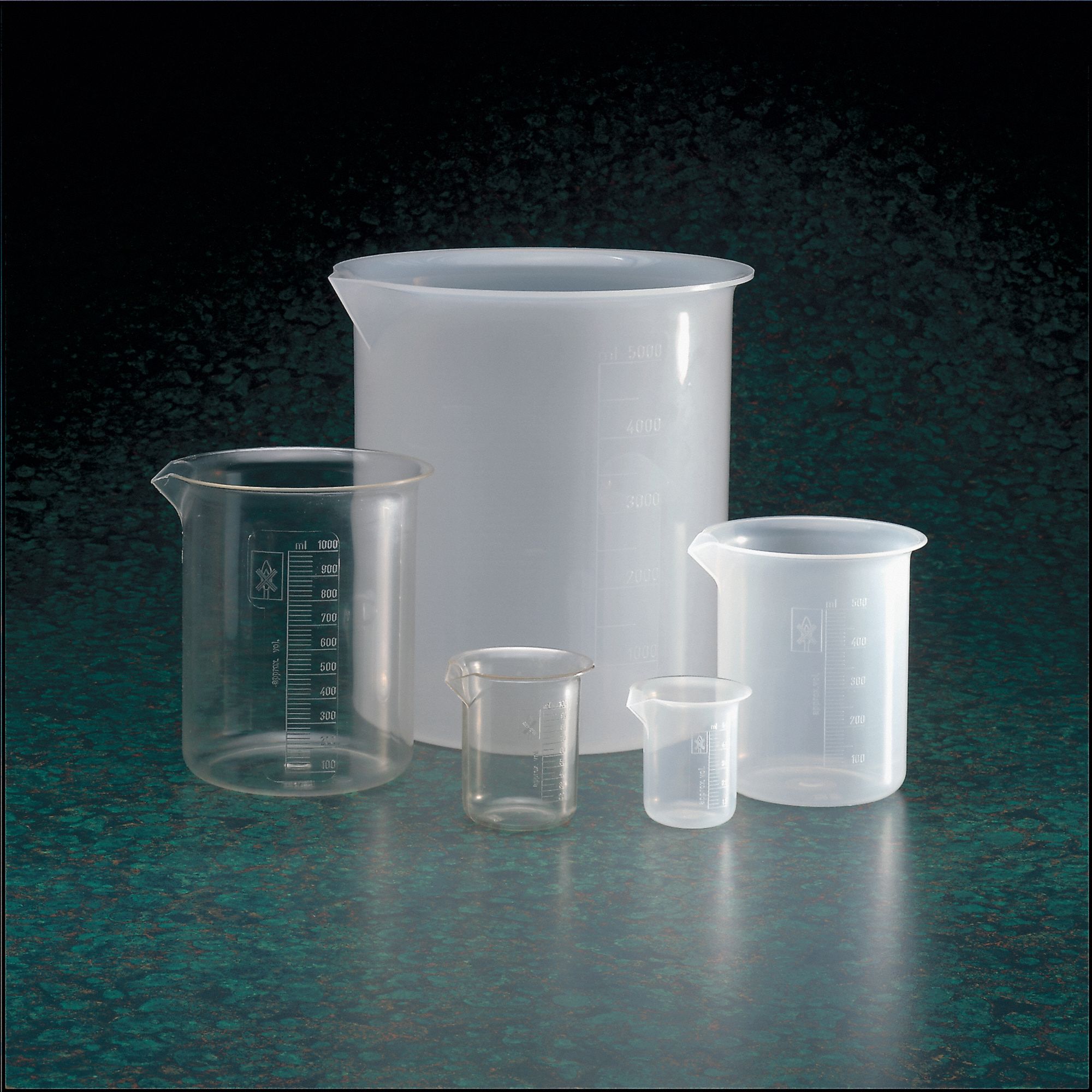 Beaker Set, Polypropylene, Capacity: 50mL, 100mL, 250mL, 500mL, 1000mL
