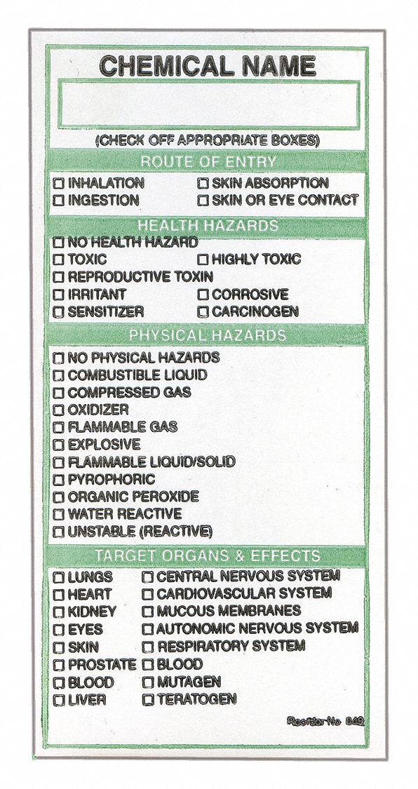 GHS Label: 4 in Ht, 2 in Wd, 0.118 mil Thick, Paper, Adhesive, 2 in x 4 in, 100 PK