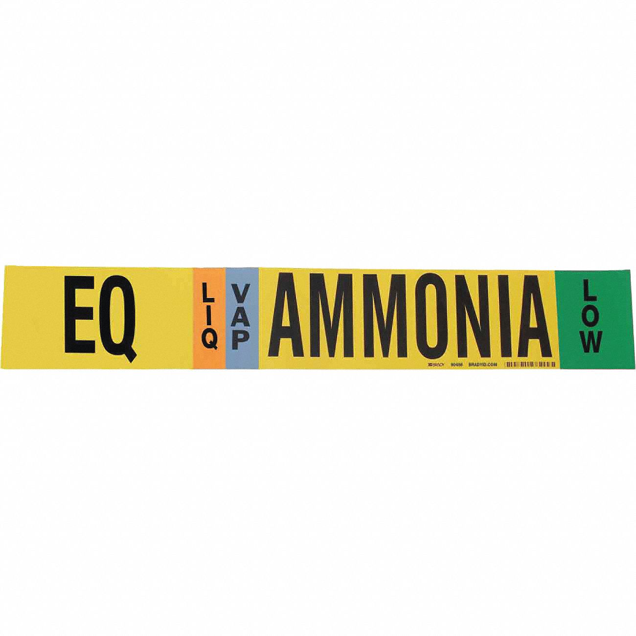 Pipe Marker: EQ, LIQ/VAP, Low, Fits 8 in and Larger Pipe O.D., 1 Pipe Markers, Without