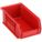 HANG AND STACK BIN, 4⅛ IN X 7⅜ IN X 3 IN, RED, LABEL HOLDERS