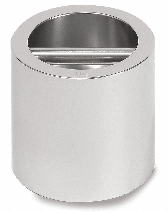 Calibration Weight: 10 kg Nominal Mass, 1, No Certificate, 303 Stainless Steel, Metric