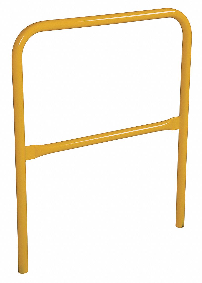 Handrail Section: Toe Board Not Included, 2 Rail Levels, 3 ft Overall Lg, Round